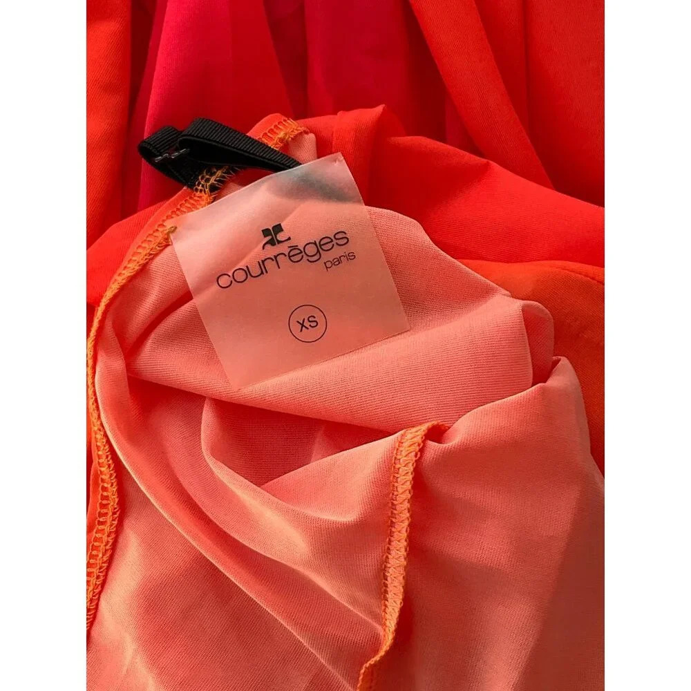 Courreges 2nd Skin Dress In Gradient Sunset in Orange XSmall New Womens Bodycon - Picture 8 of 16